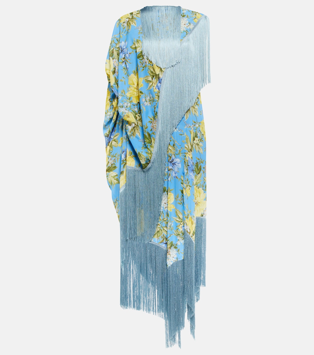 Fringed Floral Dress in Blue - Acne Studios