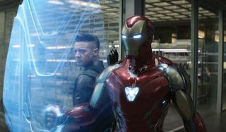 Iron Man and Hawkeye in Avengers: Endgame
