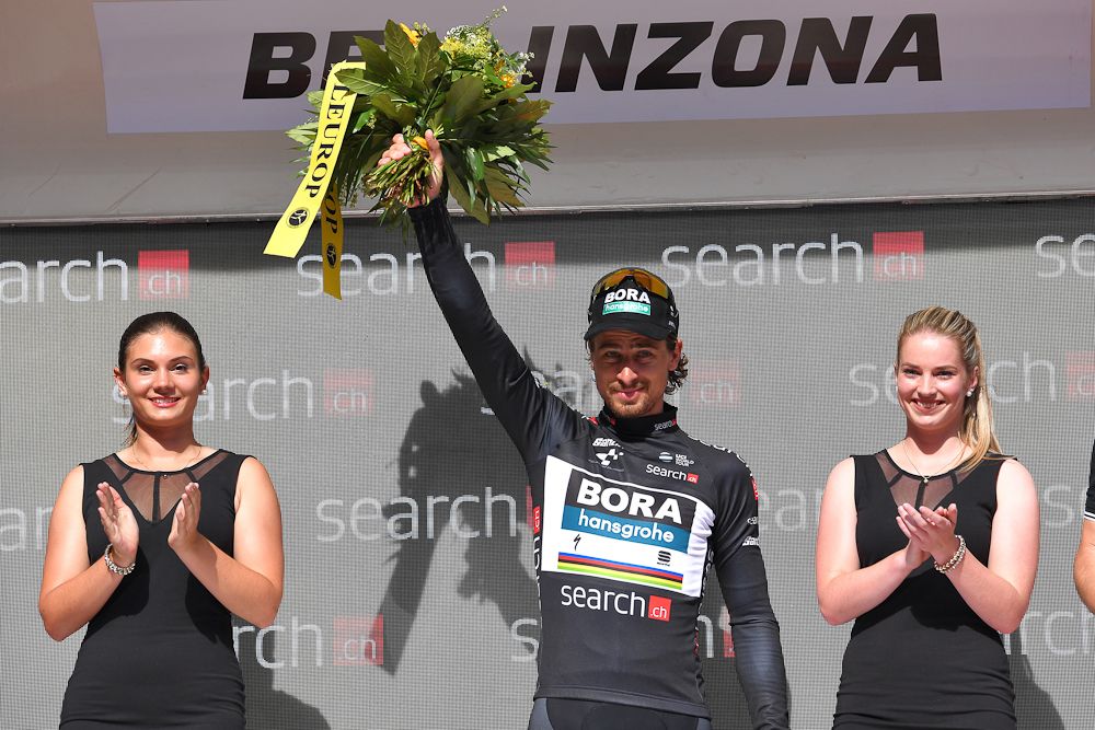 Peter Sagan in the black sprint jersey at Tiour de Suisse