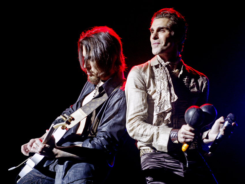 Dave Navarro and Perry Farrell on stage in 2009. Who&#039;s in the full band? We&#039;ll see. But we have new music...