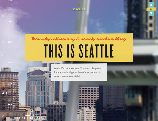 Example of parallax scrolling websites: Seattle Space Needle