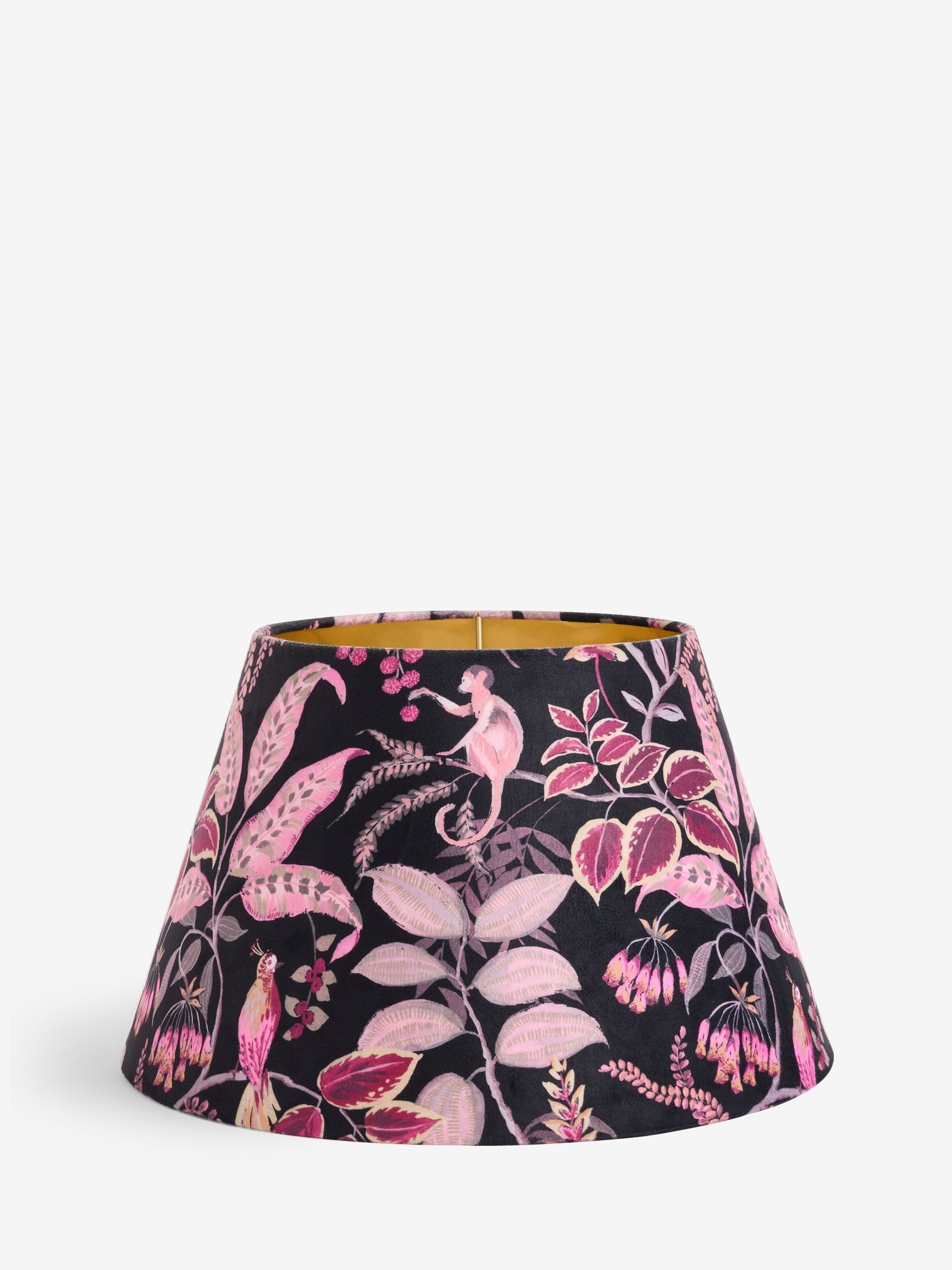 Black Floral Velvet Lamp Shade