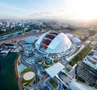 An aerial view of the Singapore Sports Hub.