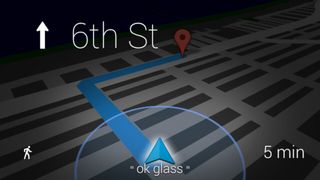 Google Glass navigation has turn-by-turn directions