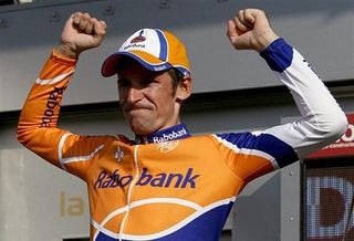 Denis Menchov (Rabobank) gets to enjoy his first overall Vuelta Madrid victory - his second overall win after Roberto Heras tested positive for EPO and was disqualified in 2005