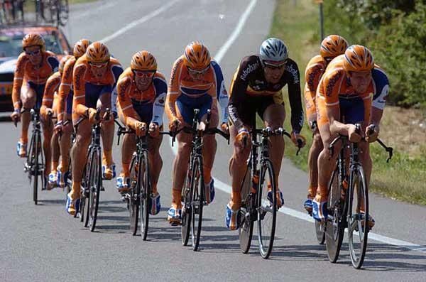 The orange train of Rabobank put in a big effort to finish 14th
