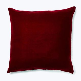An Aviva Stanoff Velvet Pillow in Berry