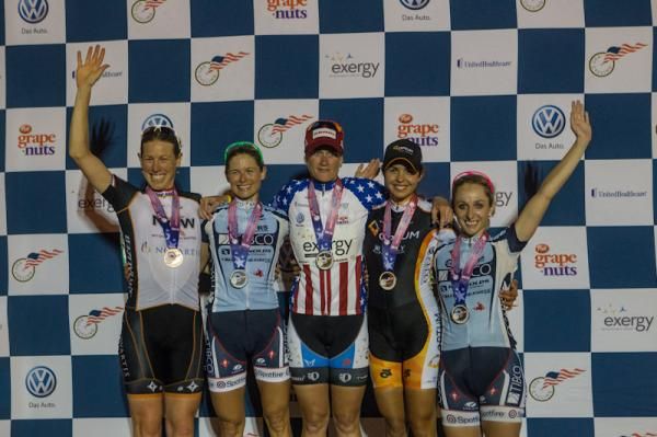 The women's podium.
