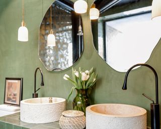 Sage green bathroom