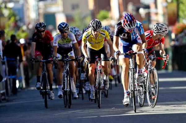 Levi Leipheimer (Mellow Johnnys) patrols the front of the bunch.