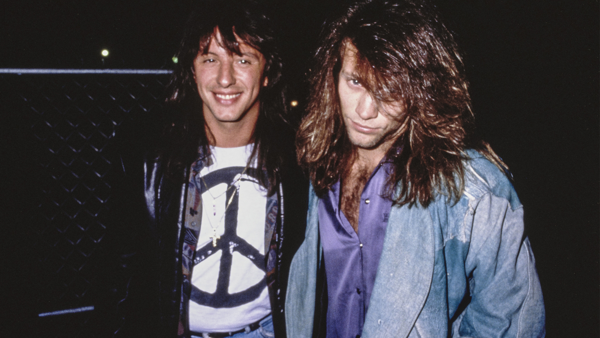 Richie Sambora and Jon Bon Jovi attend the 'Amnesty International Presents 'Human Rights Now!' Concert', held at Los Angeles Memorial Coliseum in Los Angeles, California, 21st September 1988.