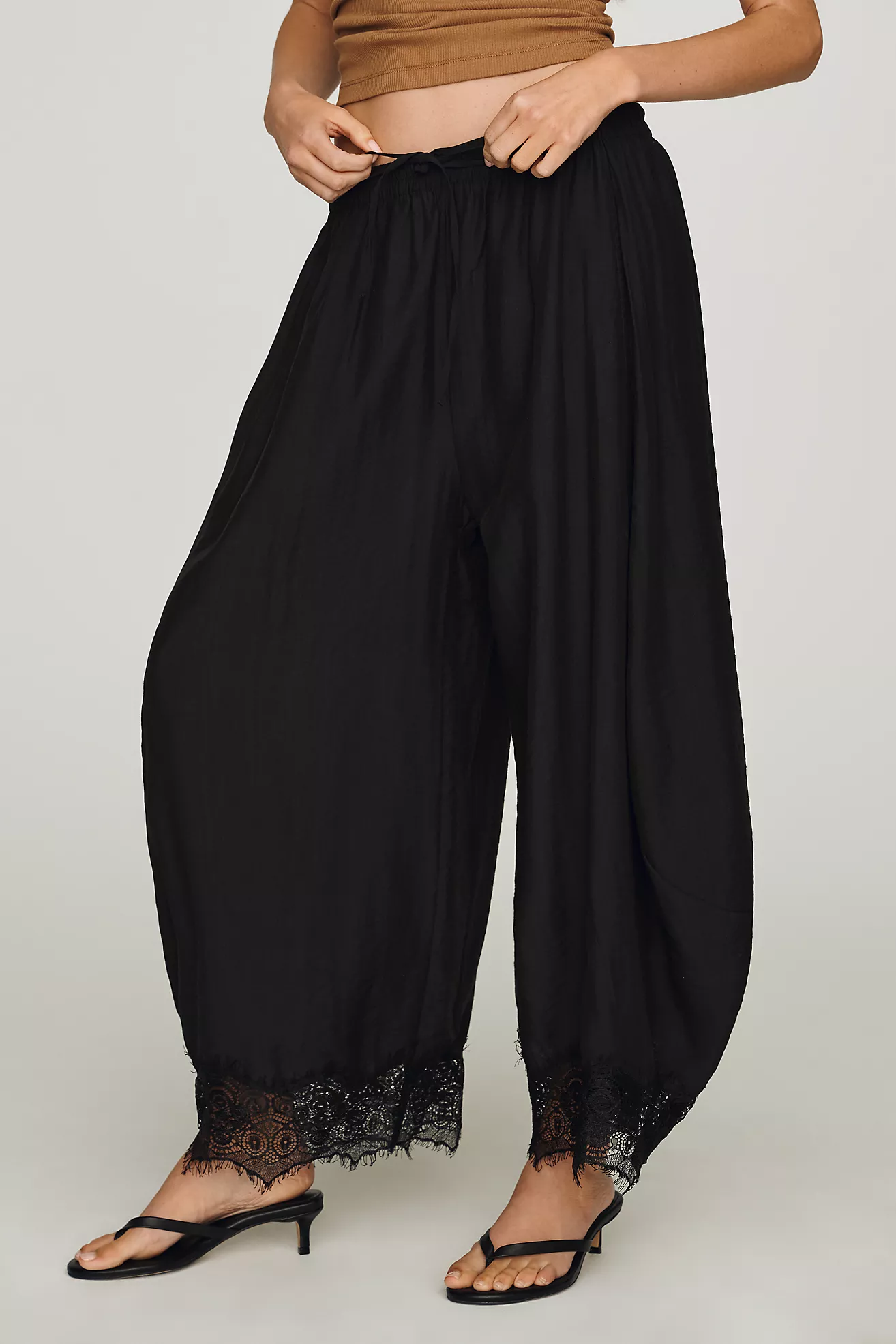 By Anthropologie Reverie Lace-Trim Tapered Pants