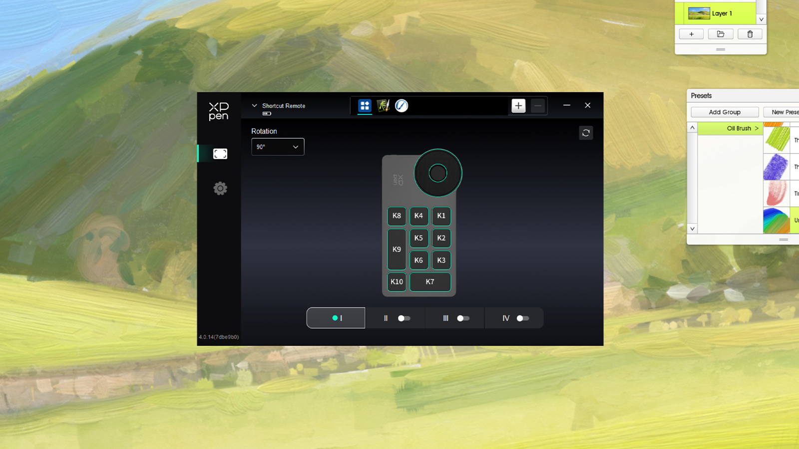 XPPen Artist Pro 27 Gen 2 review, menus in a driver app