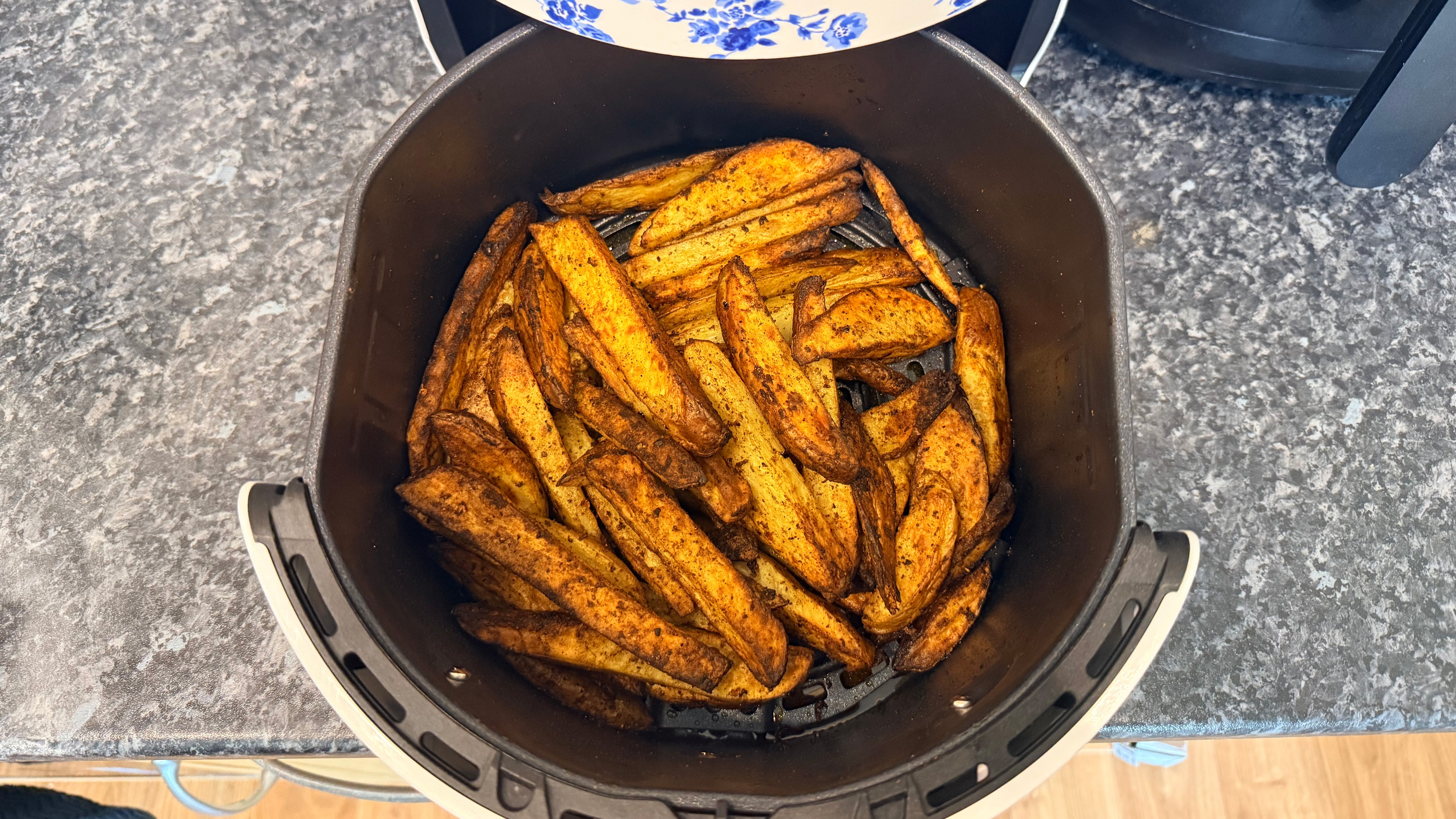food cooked on the laura ashley air fryer in the air fryer basket