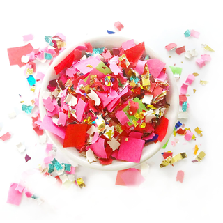 Colorful bowl of confetti pieces