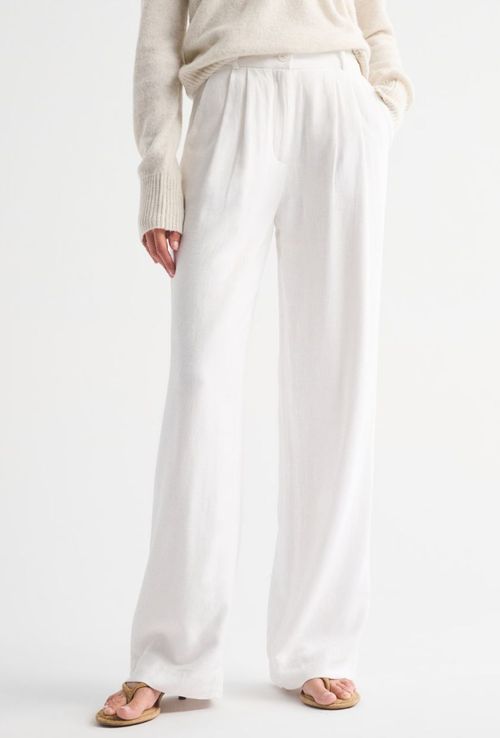 A&f Sloane Linen-Blend Tailored Wide Leg Pant