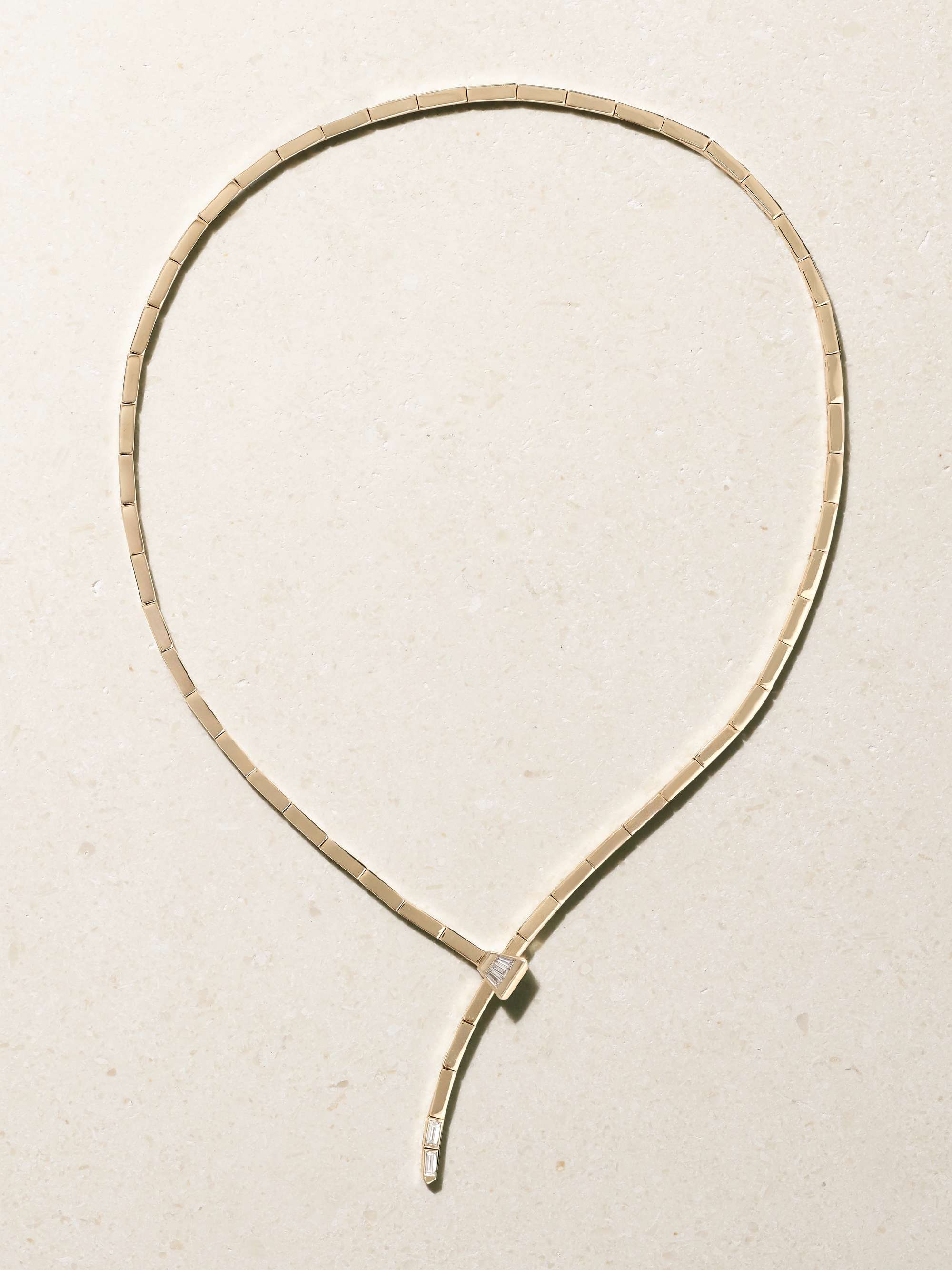 The Lucky One Crossover 14-Karat Gold Diamond Necklace
