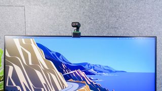 Insta360 Link attached to computer screen