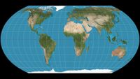 a map of earth, flattened into an oval