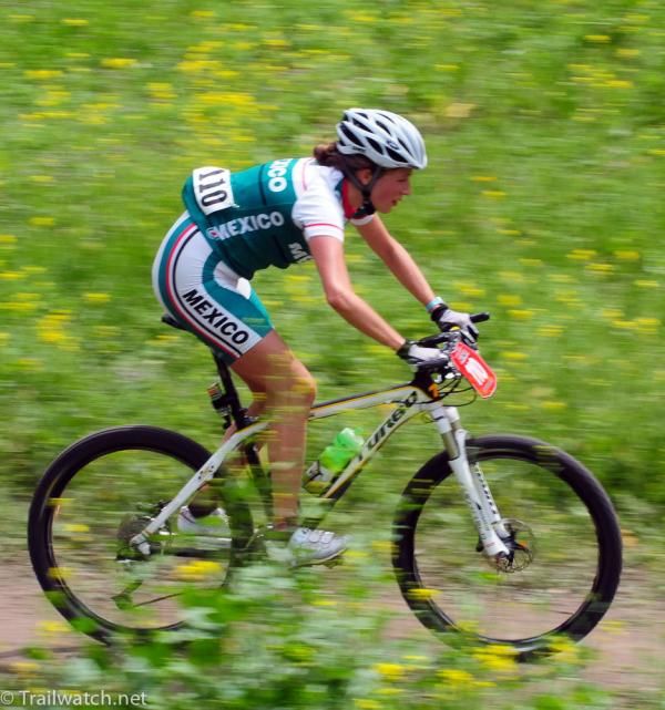 Daniela Campuzano (Mexico NationalTeam) riding to a 7th place finish