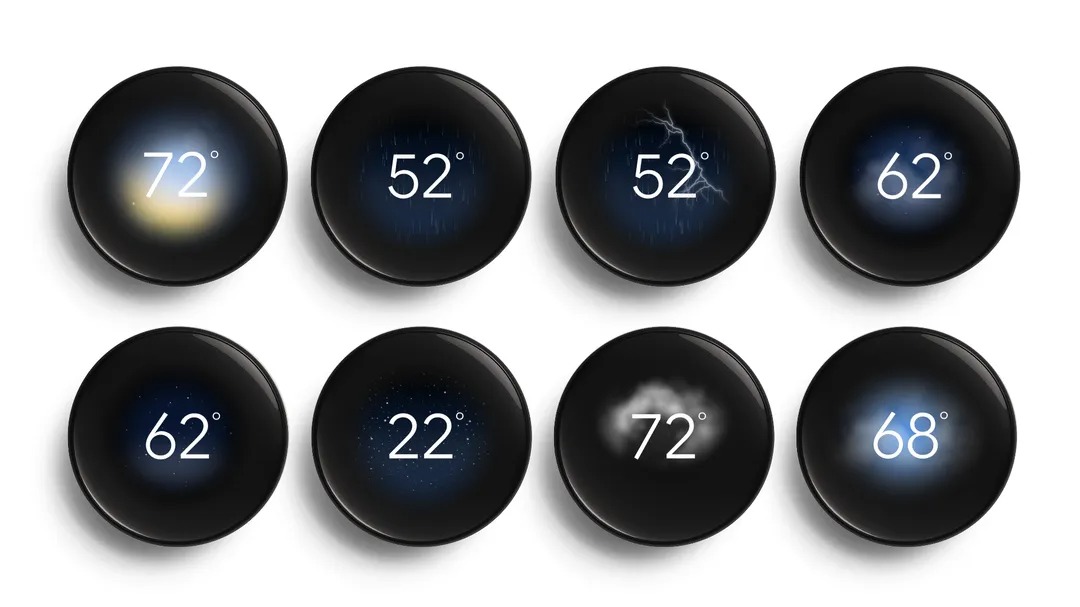 Nest Learning thermostat (4th gen) temp controller faces