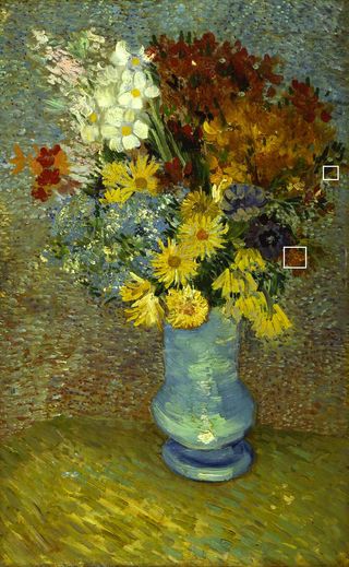 Vincent Van Gogh's "Flowers in a blue vase" painting,