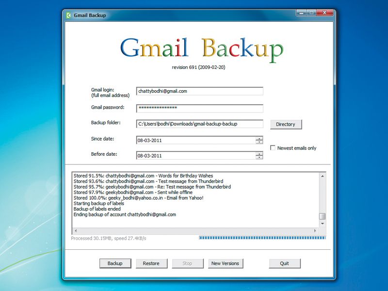 backup gmail to another gmail