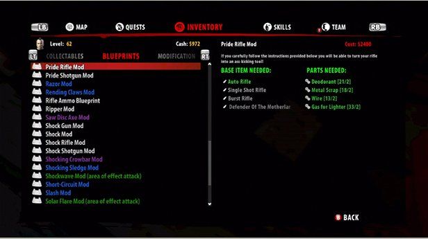 dead island cheats for weapons