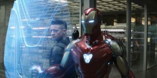 Iron Man shielding Hawkeye