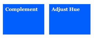 The result of the complement and adjust-hue function