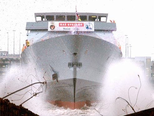 The launch of HMS Daring