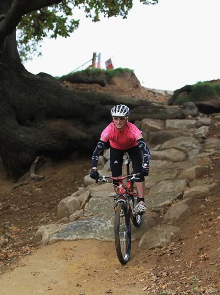 Maddie Horton on a rock garden.