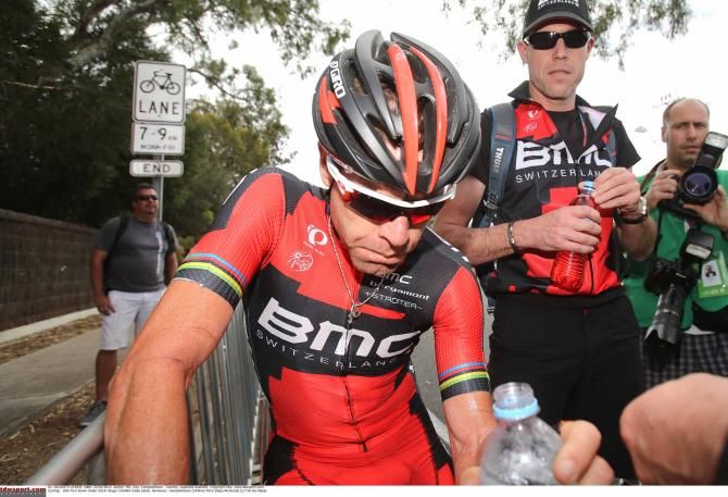 Cadel Evans (BMC) after winning stage 3 of the Tour Down Under.