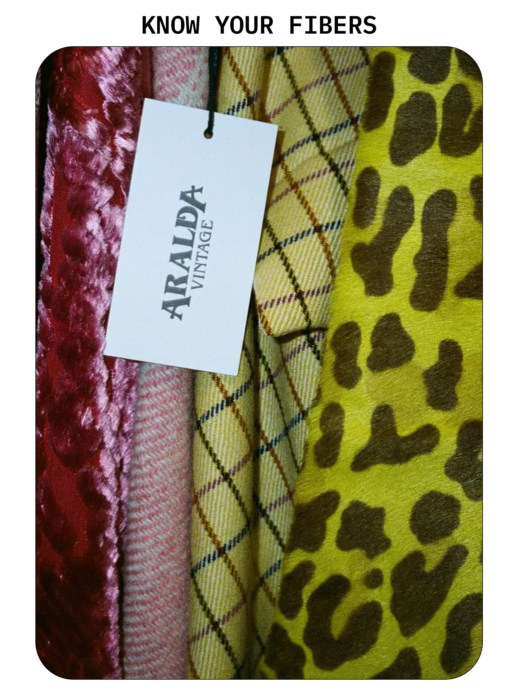 Vintage clothing hanging at Aralda Vintage.