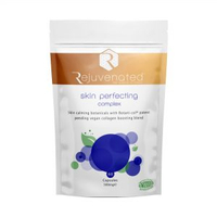 Rejuvenated Skin Perfecting Complex 60 capsules |Containing vitamin C, zinc and a botanical blend of amino acids to calm inflammation, support collagen production and minimise fine lines. Nutritionist Libby rated these as, “A fabulous vegan supplement for all round skin health."  