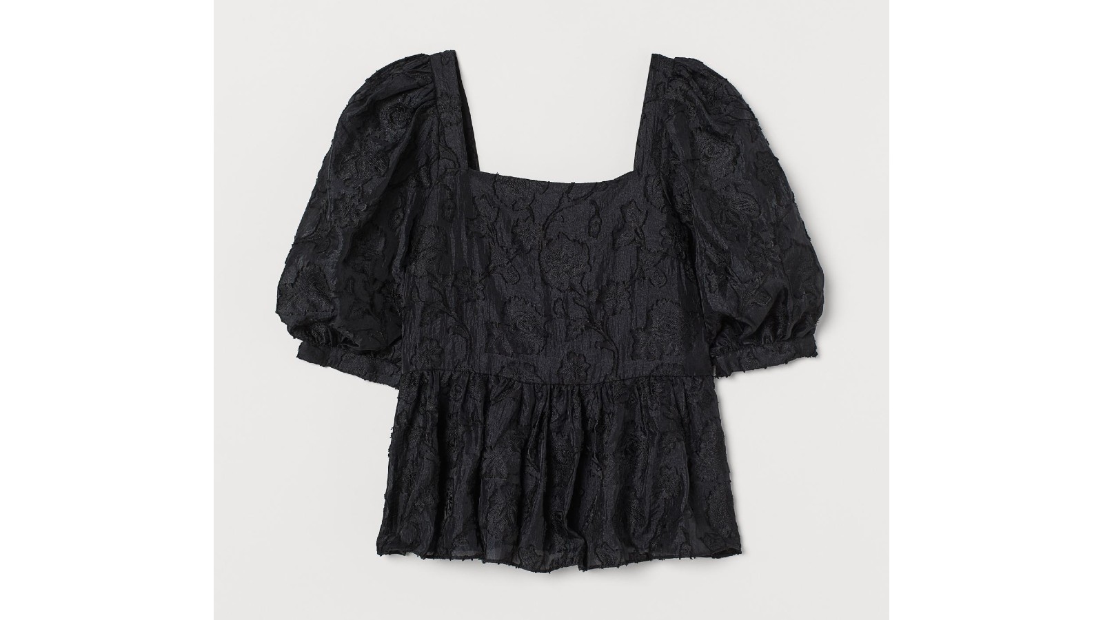 H&M jacquard-weave peplum top