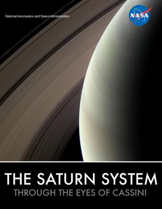 The cover of NASA's free e-book "The Saturn System: Through the Eyes of Cassini."