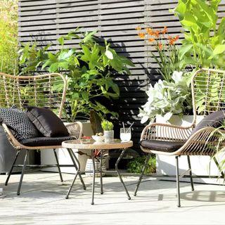 Habitat 2 Seater Bamboo Garden Bistro Set in Natural