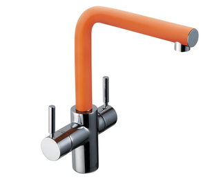 Insinkerator 3N1 Orange Steel-effect Filtered Steaming Hot & Normal Hot & Cold Water Tap