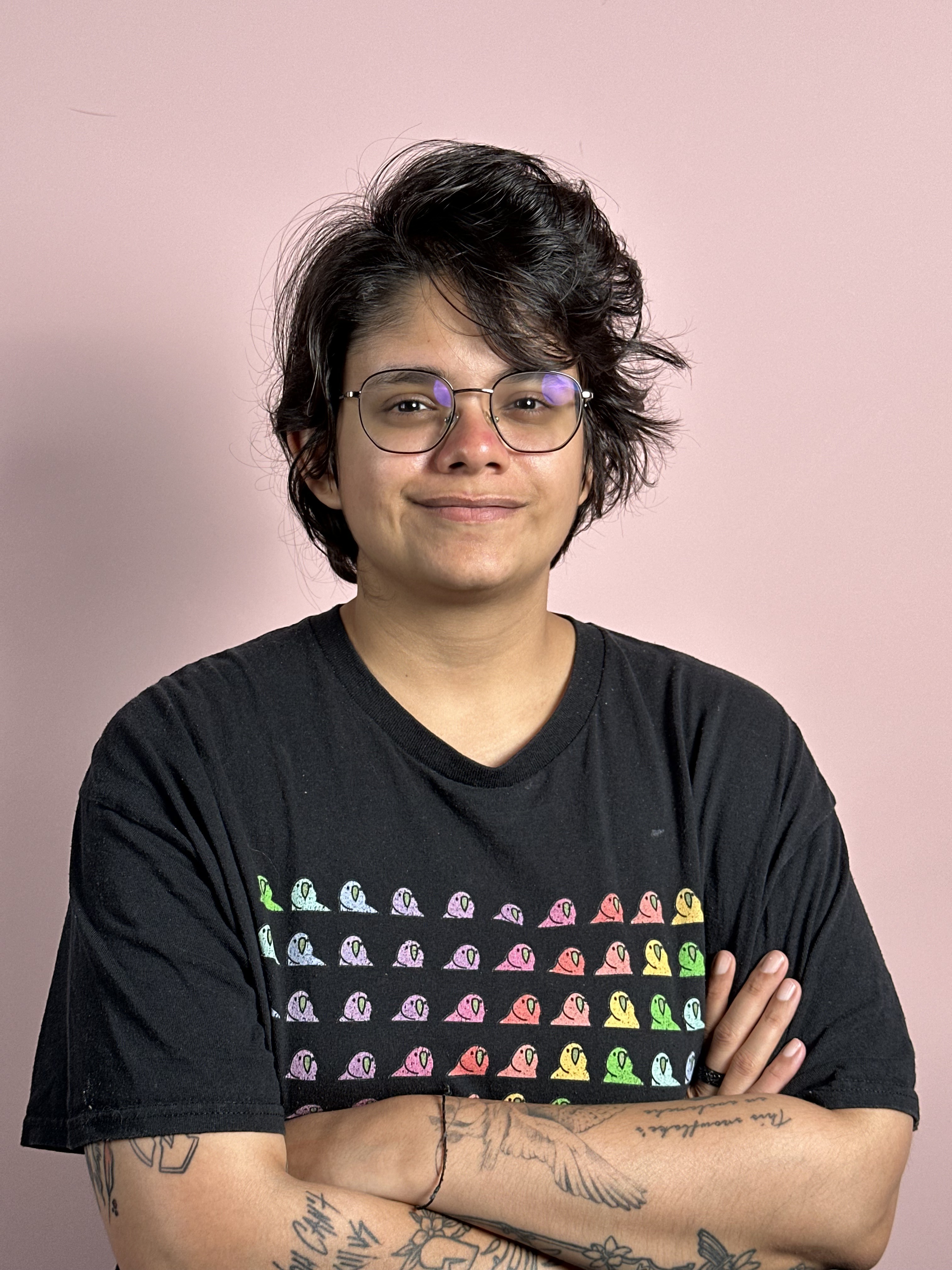 A portrait of staff writer Nikita Achanta shot on the iPhone main lens