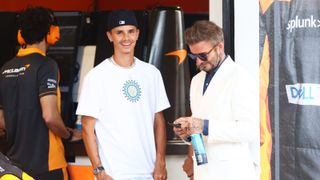 Romeo Beckham was not so impressed with his mom's cheeky innuendo