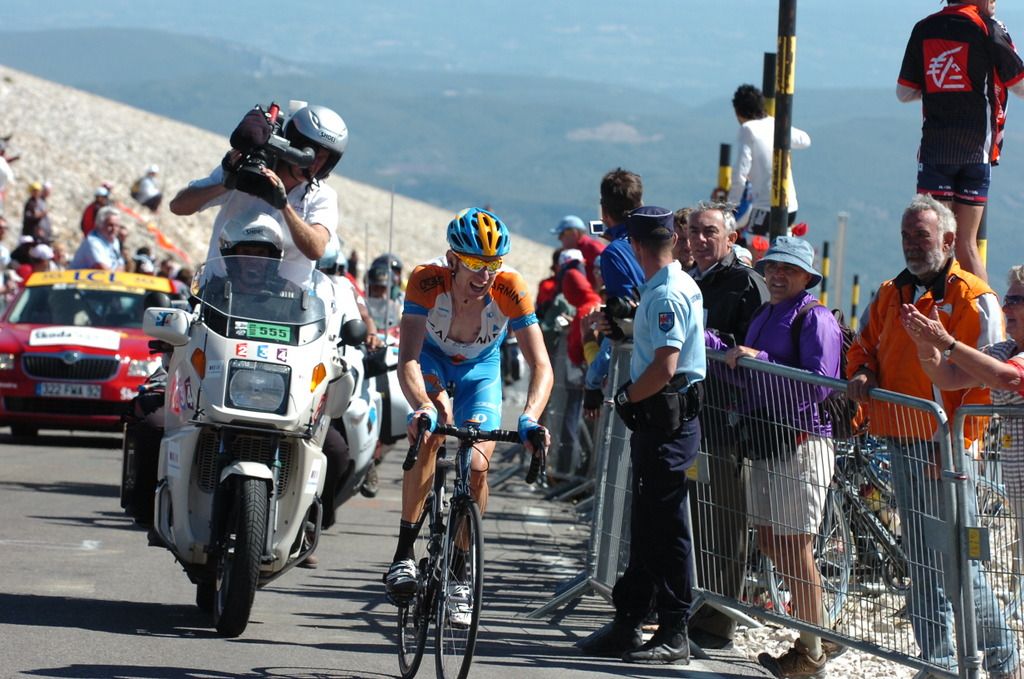 Bradley Wiggins climbing the final kilometres of Mont Ventoux in 2009 as he finished fourth overall