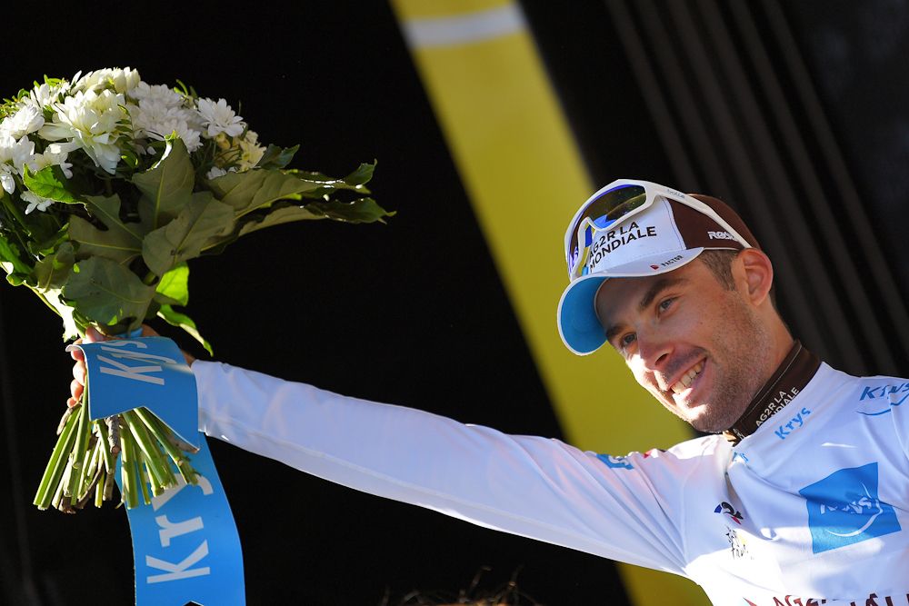 Pierre Latour got another white jersey after stage 14 at the Tour de France