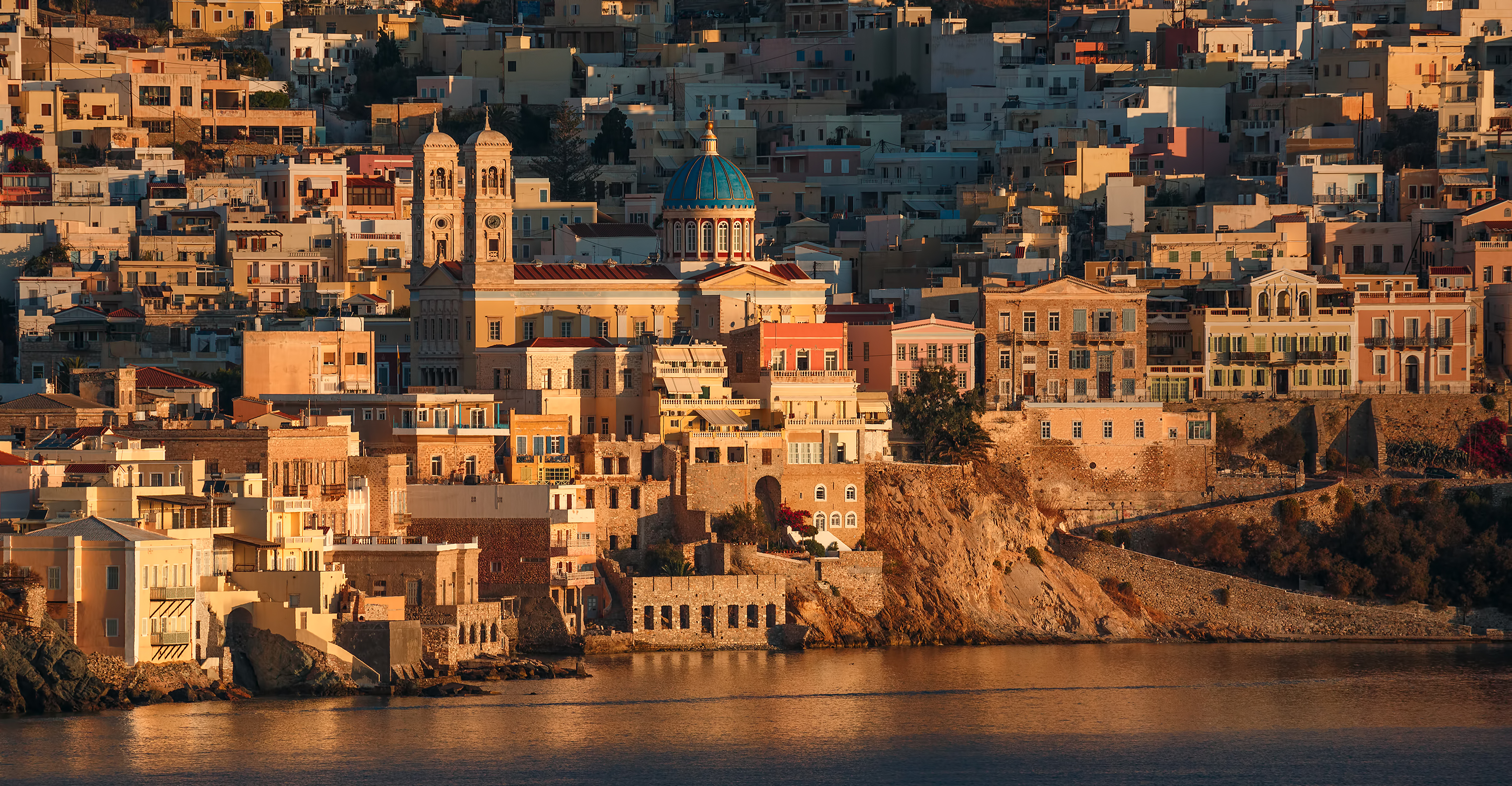 Ermoupoli in Syros, viewed from the water