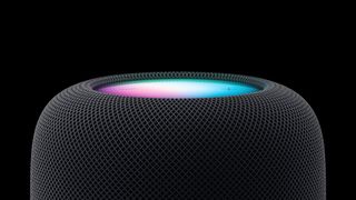 The Apple HomePod 2 smart speaker in black.