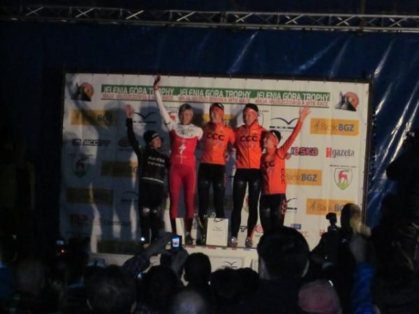 The sprint race podium in Poland