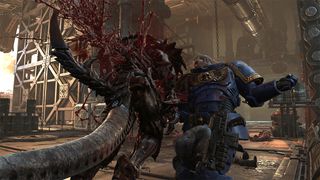 Warhammer 40,000 Space Marine 2 review; power armour clad soldiers fight aliens