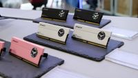 T-Force XTREEM DDR5 in white and pink, on display at Computex 2024