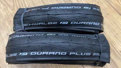 Image shows the Schwalbe Durano Plus tires