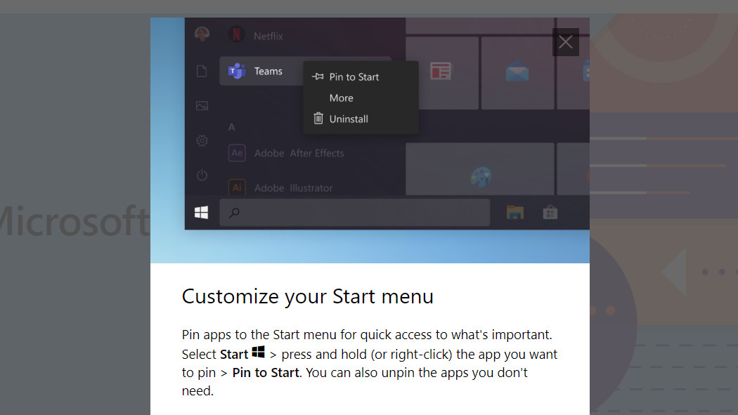 Windows 10 Start menu redesign